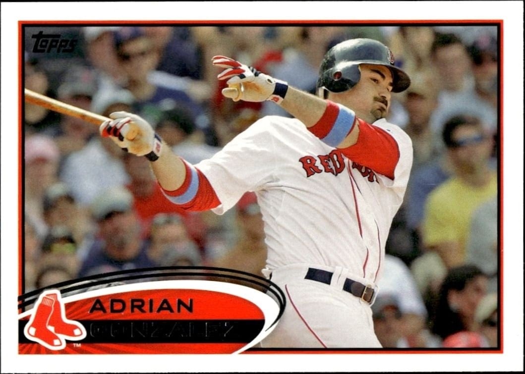Adrian Gonzalez 2012 Topps #50 Baseball Trading Card - Front 2012 Topps Adrian Gonzalez #50 baseball trading card front