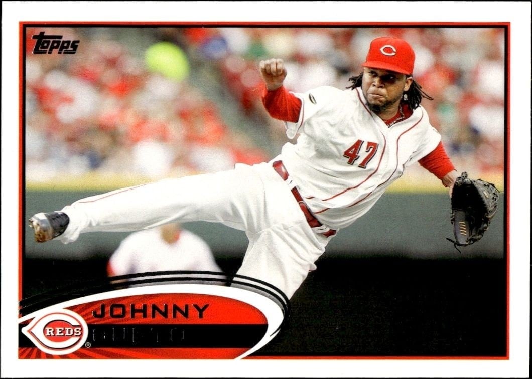 Johnny Cueto 2012 Topps #135 Baseball Trading Card - Front 2012 Topps Johnny Cueto #135 baseball trading card front