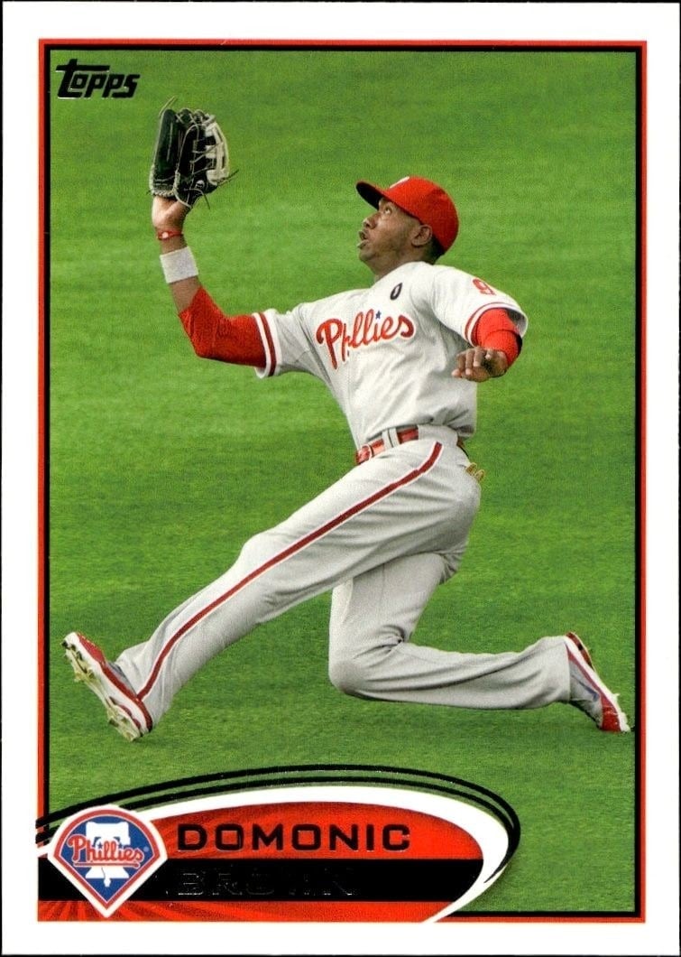 Domonic Brown 2012 Topps #98 Baseball Trading Card - Front 2012 Topps Domonic Brown #98 baseball trading card front