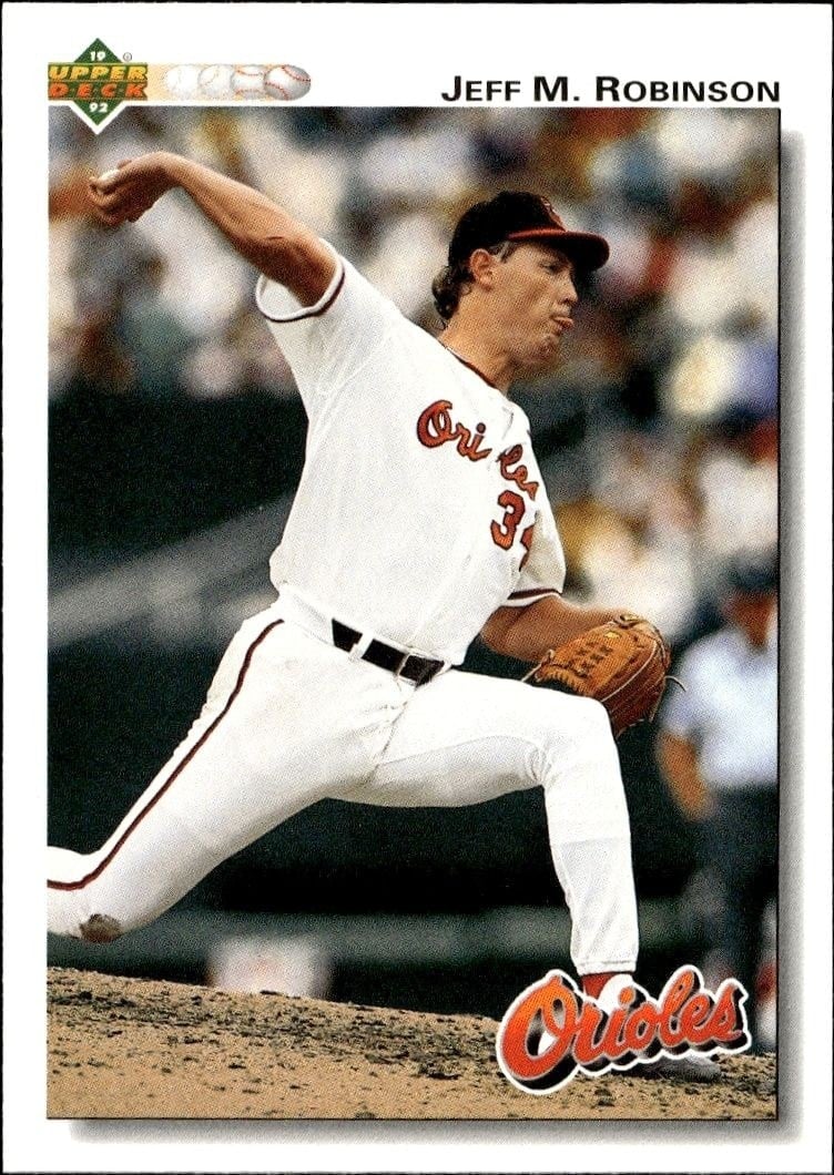Jeff M. Robinson 1992 Upper Deck #320 Baseball Trading Card - Front 1992 Upper Deck Jeff M. Robinson #320 baseball trading card front