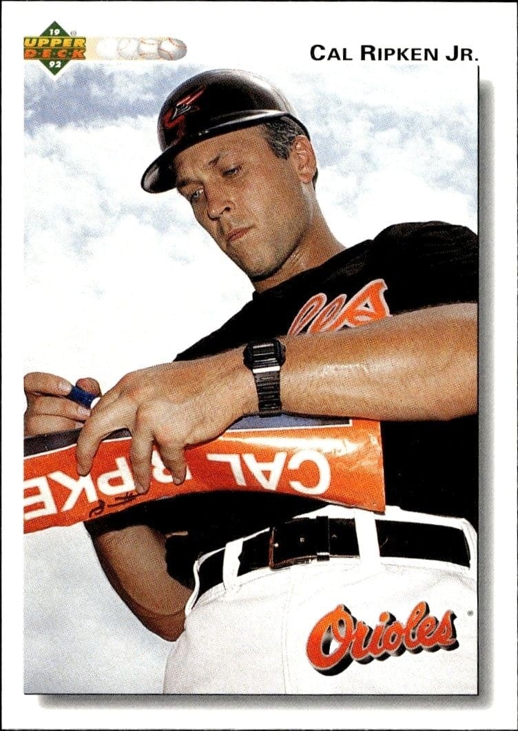Cal Ripken Jr. 1992 Upper Deck #165 Baseball Trading Card - Front 1992 Upper Deck Cal Ripken Jr. #165 baseball trading card front