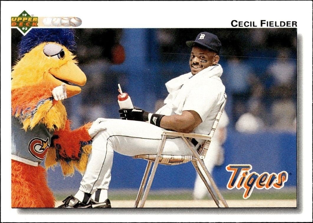 Cecil Fielder 1992 Upper Deck #255 Baseball Trading Card - Front 1992 Upper Deck Cecil Fielder #255 baseball trading card front