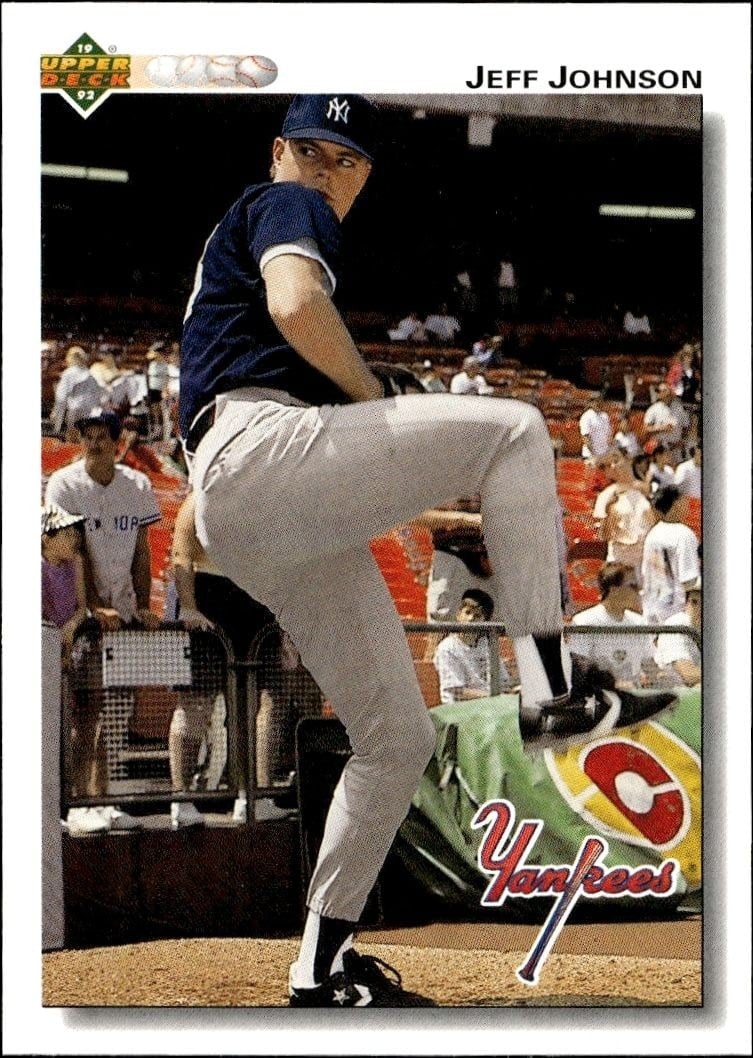 Jeff Johnson 1992 Upper Deck #626 Baseball Trading Card - Front 1992 Upper Deck Jeff Johnson #626 baseball trading card front