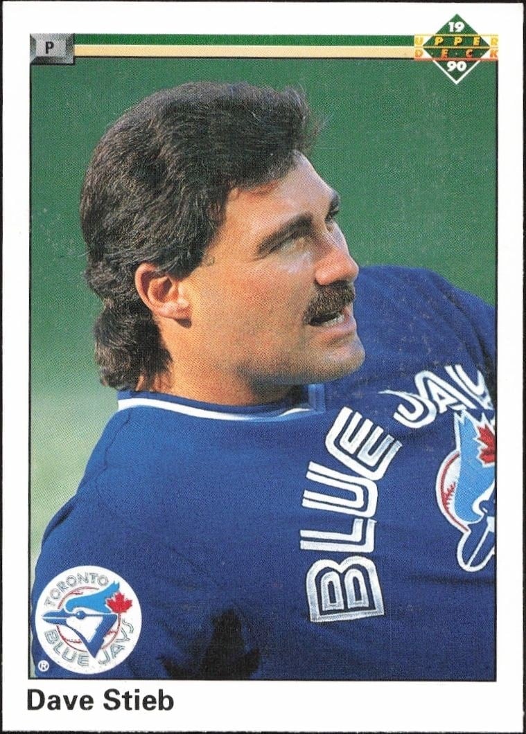 Dave Stieb 1990 Upper Deck #605 Baseball Trading Card - Front 1990 Upper Deck Dave Stieb #605 baseball trading card front