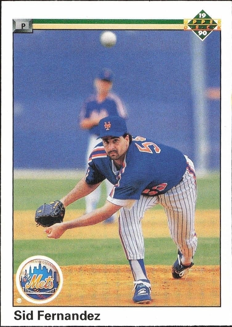 Sid Fernandez 1990 Upper Deck #261 Baseball Trading Card - Front 1990 Upper Deck Sid Fernandez #261 baseball trading card front