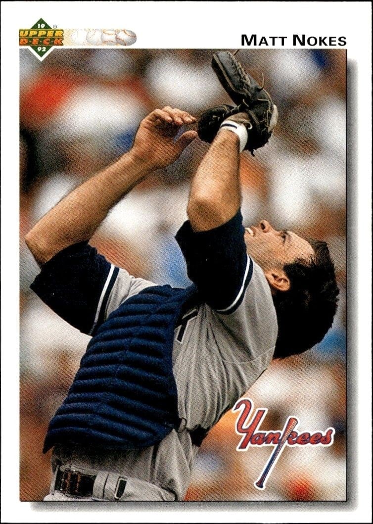Matt Nokes 1992 Upper Deck #295 Baseball Trading Card - Front 1992 Upper Deck Matt Nokes #295 baseball trading card front