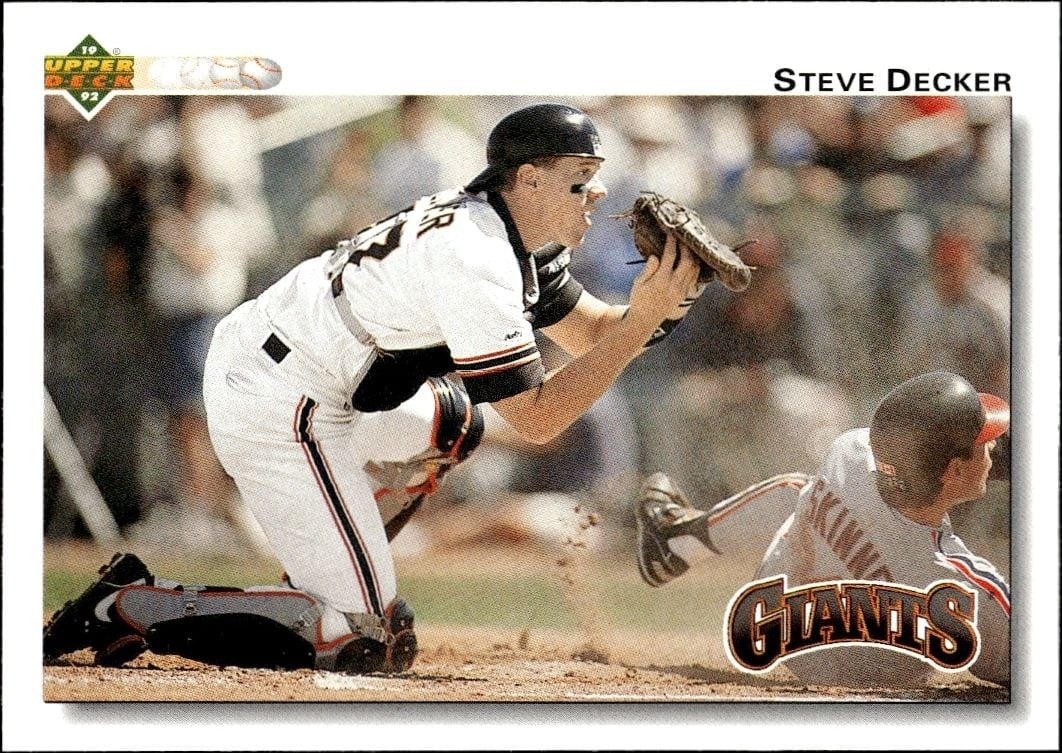 Steve Decker 1992 Upper Deck #173 Baseball Trading Card - Front 1992 Upper Deck Steve Decker #173 baseball trading card front