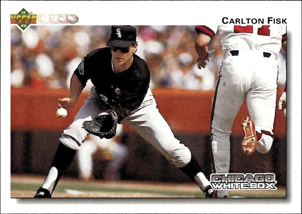 Carlton Fisk 1992 Upper Deck #571 Baseball Trading Card - Front 1992 Upper Deck Carlton Fisk #571 baseball trading card front