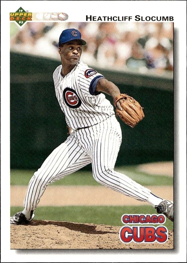 Heathcliff Slocumb 1992 Upper Deck #569 Baseball Trading Card - Front 1992 Upper Deck Heathcliff Slocumb #569 baseball trading card front