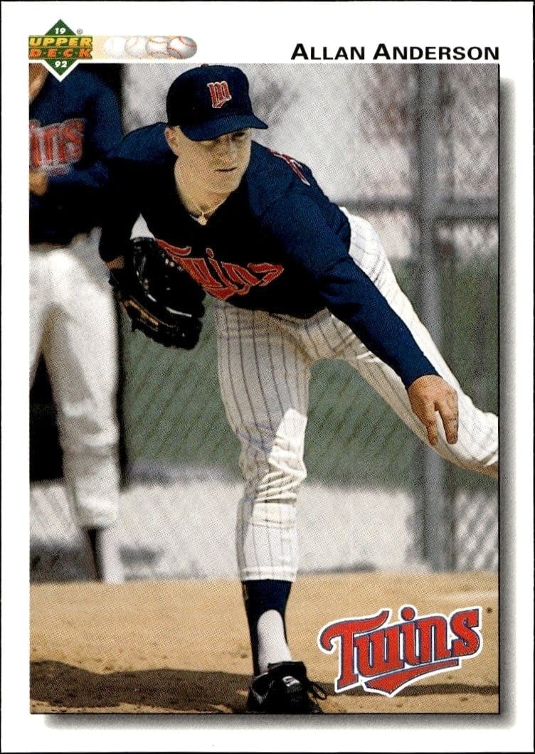 Allan Anderson 1992 Upper Deck #506 Baseball Trading Card - Front 1992 Upper Deck Allan Anderson #506 baseball trading card front