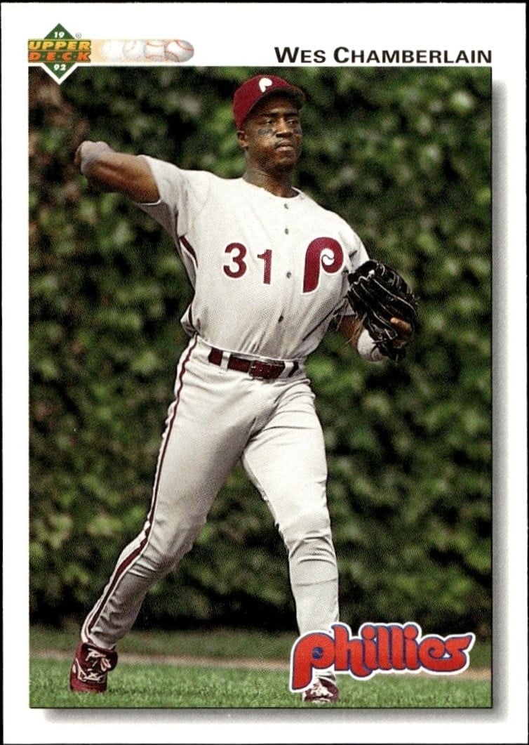Wes Chamberlain 1992 Upper Deck #347 Baseball Trading Card - Front 1992 Upper Deck Wes Chamberlain #347 baseball trading card front