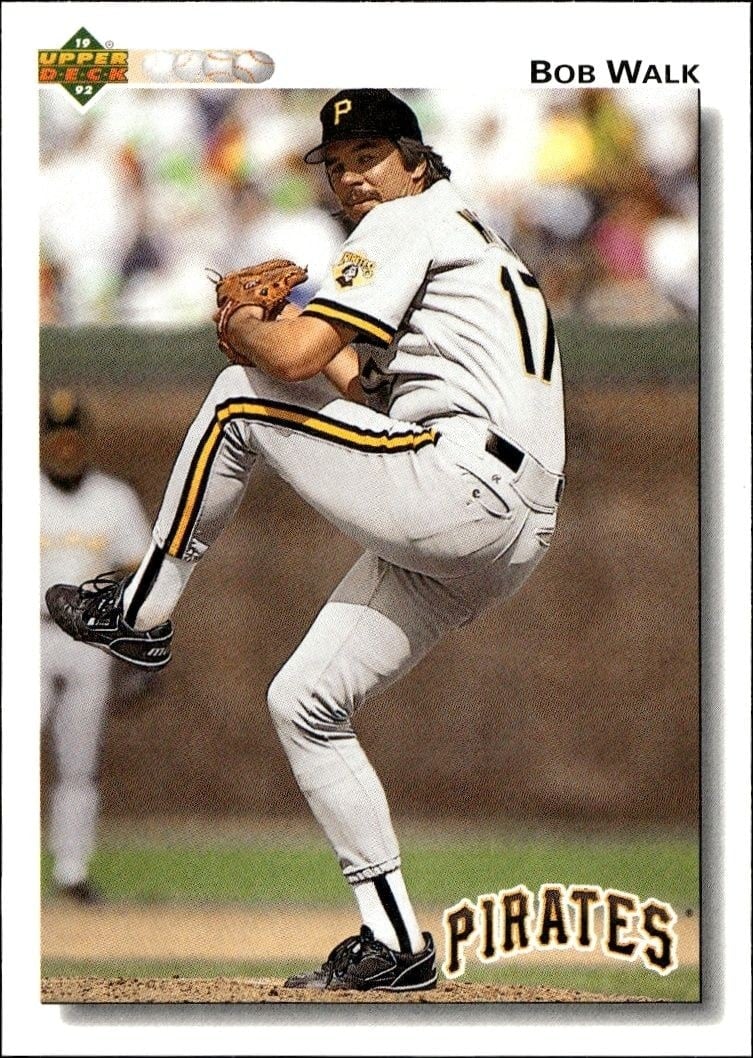 Bob Walk 1992 Upper Deck #619 Baseball Trading Card - Front 1992 Upper Deck Bob Walk #619 baseball trading card front
