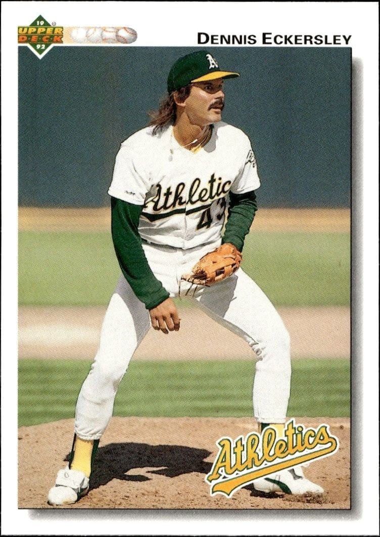 Dennis Eckersley 1992 Upper Deck #331 Baseball Trading Card - Front 1992 Upper Deck Dennis Eckersley #331 baseball trading card front