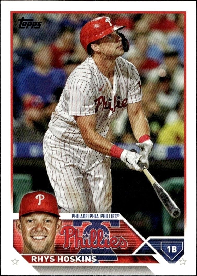 Rhys Hoskins 2023 Topps #221 Baseball Trading Card - Front 2023 Topps Rhys Hoskins #221 baseball trading card front