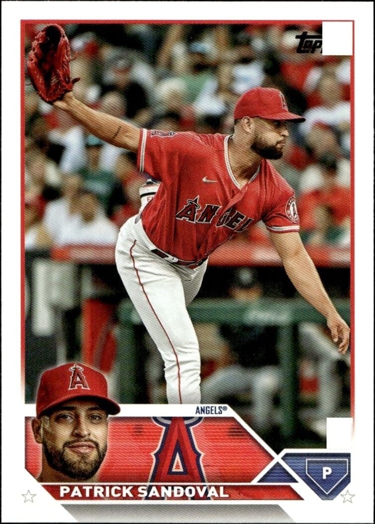 Patrick Sandoval 2023 Topps #327 Baseball Trading Card - Front 2023 Topps Patrick Sandoval #327 baseball trading card front
