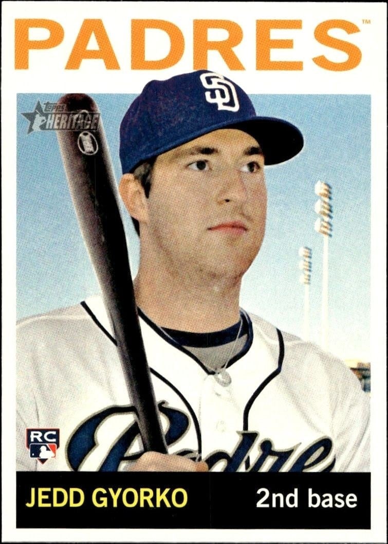 Jedd Gyorko 2013 Topps Heritage High Number #H506 Baseball Trading Card - Front 2013 Topps Heritage High Number Jedd Gyorko #H506 baseball trading card front