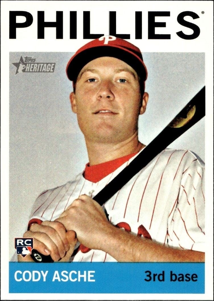 Cody Asche 2013 Topps Heritage High Number #H583 Baseball Trading Card - Front 2013 Topps Heritage High Number Cody Asche #H583 baseball trading card front