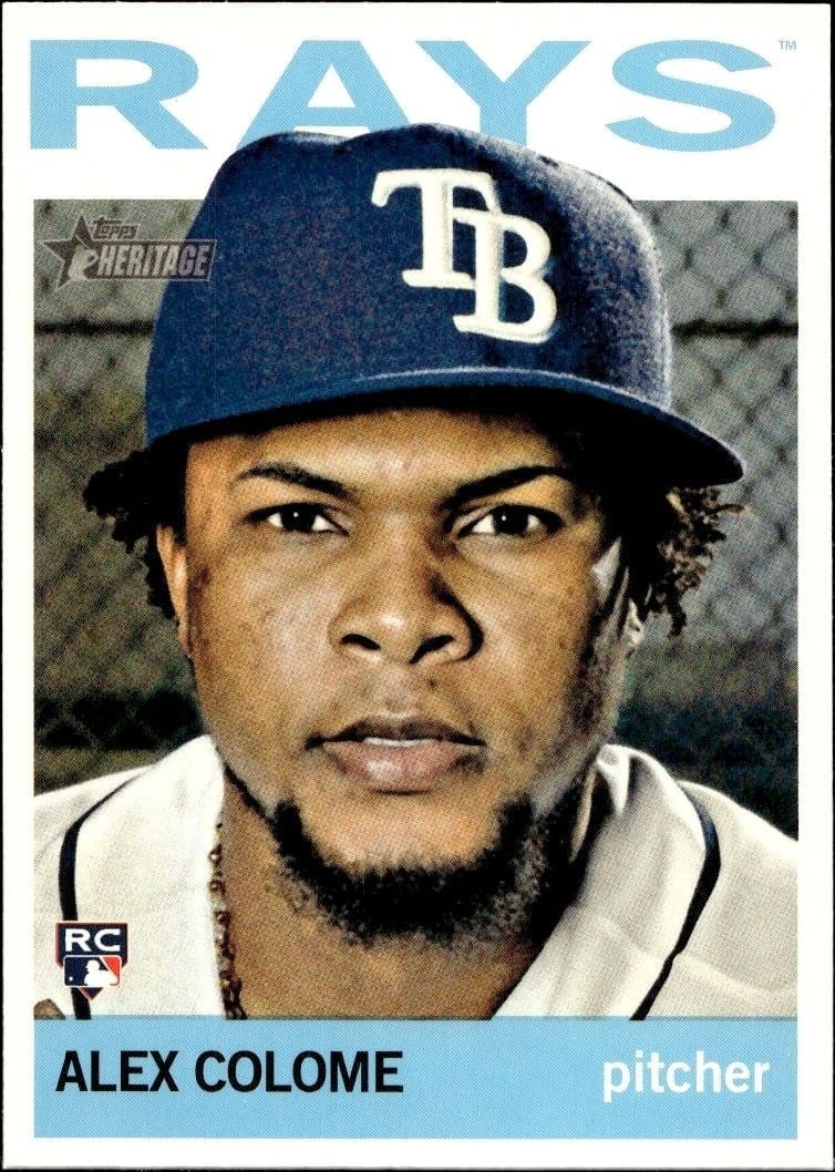 Alex Colome 2013 Topps Heritage High Number #H587 Baseball Trading Card - Front 2013 Topps Heritage High Number Alex Colome #H587 baseball trading card front