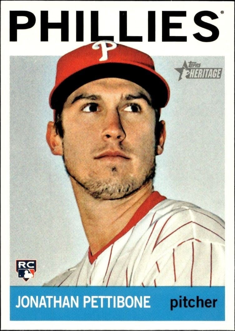 Jonathan Pettibone 2013 Topps Heritage High Number #H534 Baseball Trading Card - Front 2013 Topps Heritage High Number Jonathan Pettibone #H534 baseball trading card front