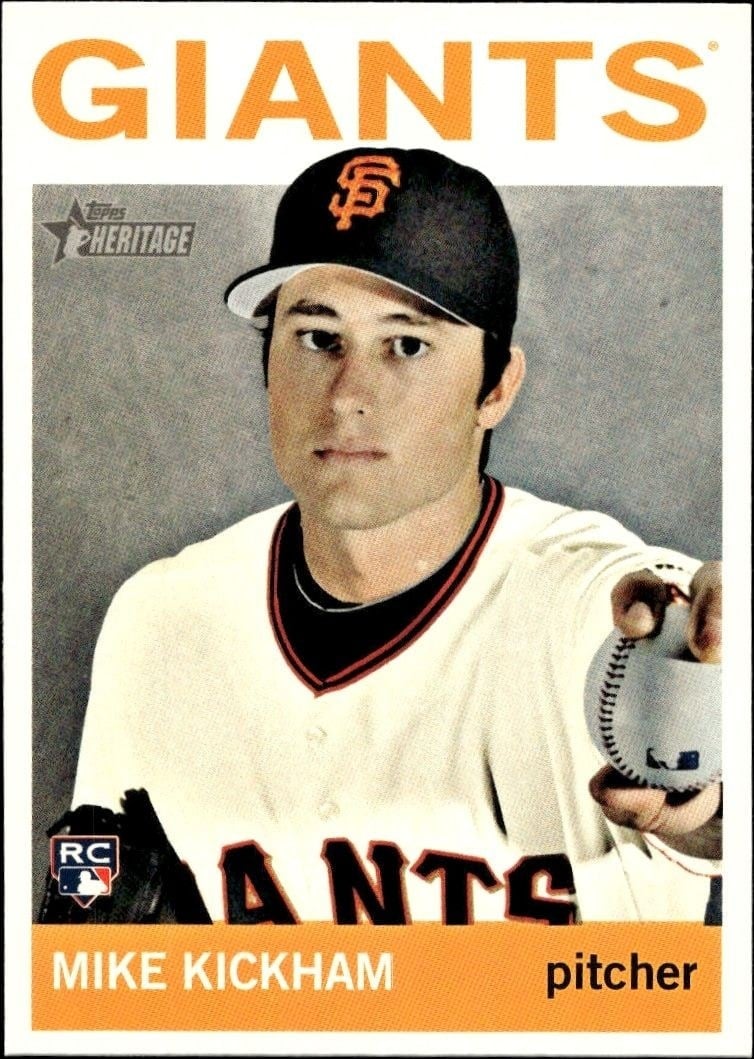 Mike Kickham 2013 Topps Heritage High Number #H599 Baseball Trading Card - Front 2013 Topps Heritage High Number Mike Kickham #H599 baseball trading card front