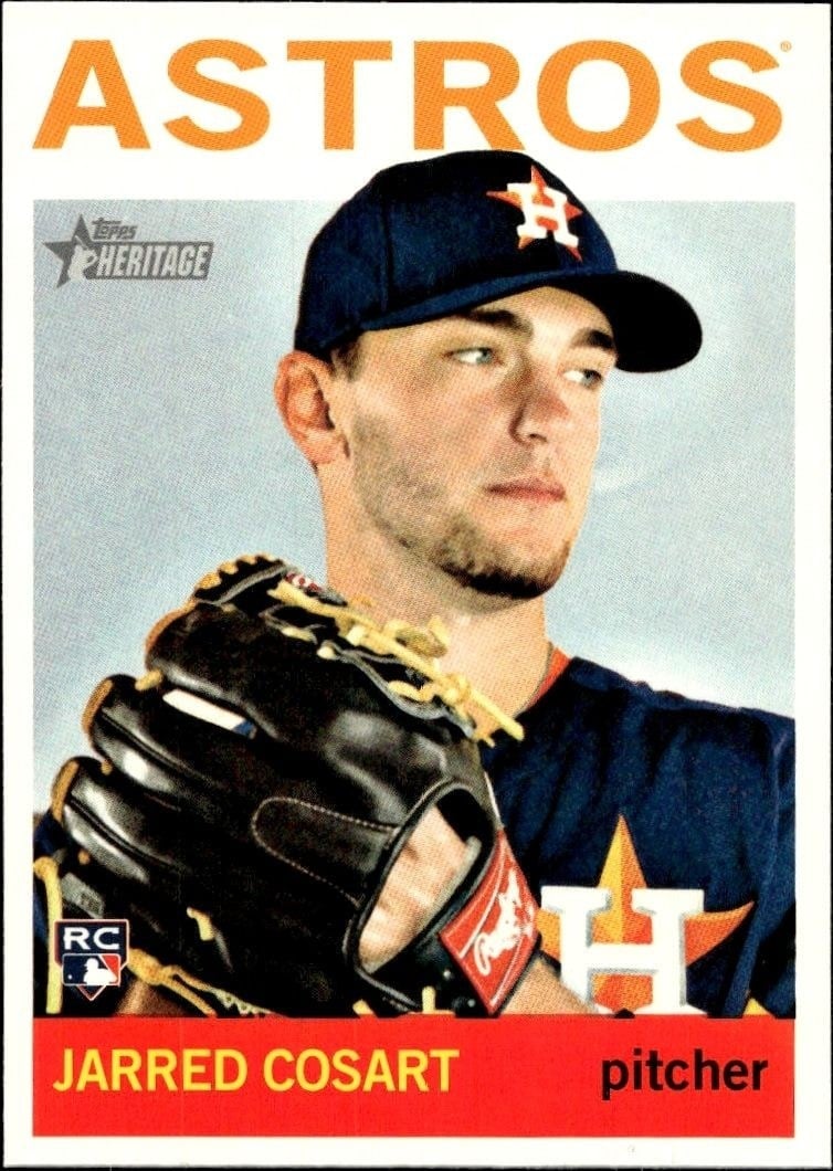 Jarred Cosart 2013 Topps Heritage High Number #H525 Baseball Trading Card - Front 2013 Topps Heritage High Number Jarred Cosart #H525 baseball trading card front