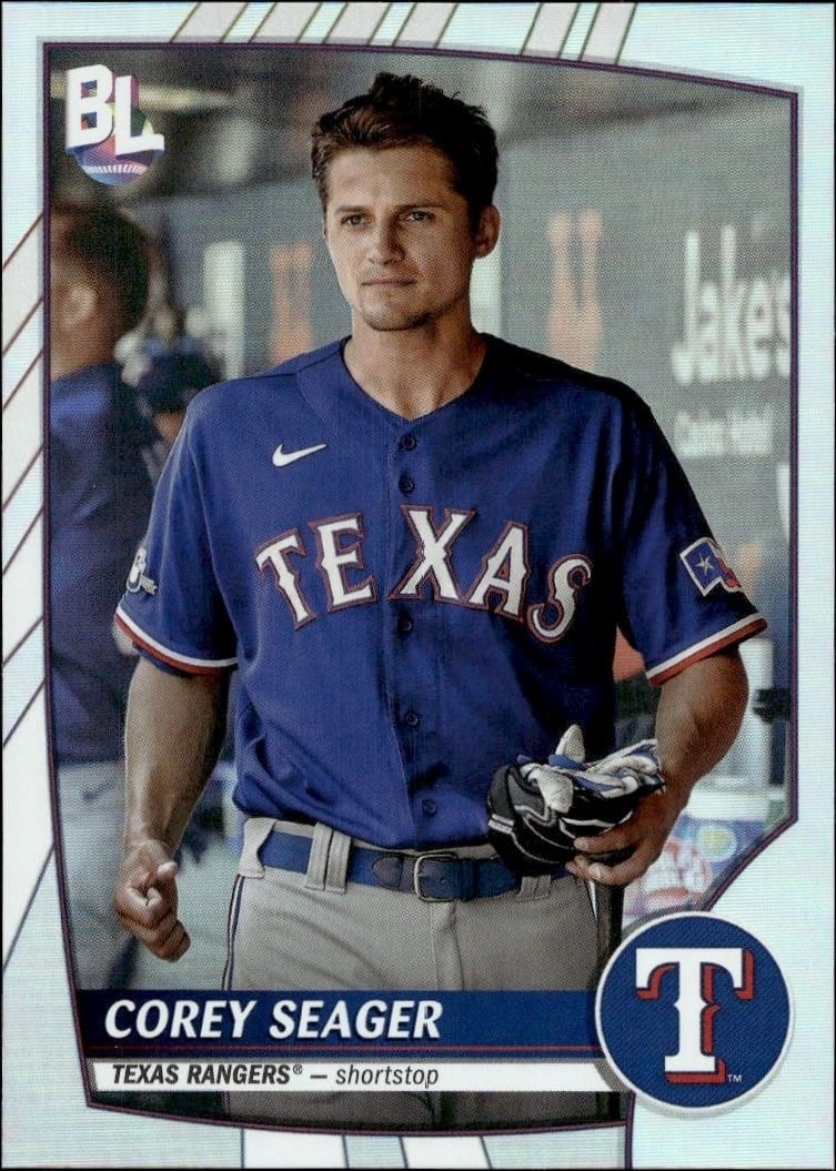 Corey Seager 2023 Topps Big League #247 Baseball Trading Card - Front 2023 Topps Big League Corey Seager #247 baseball trading card front