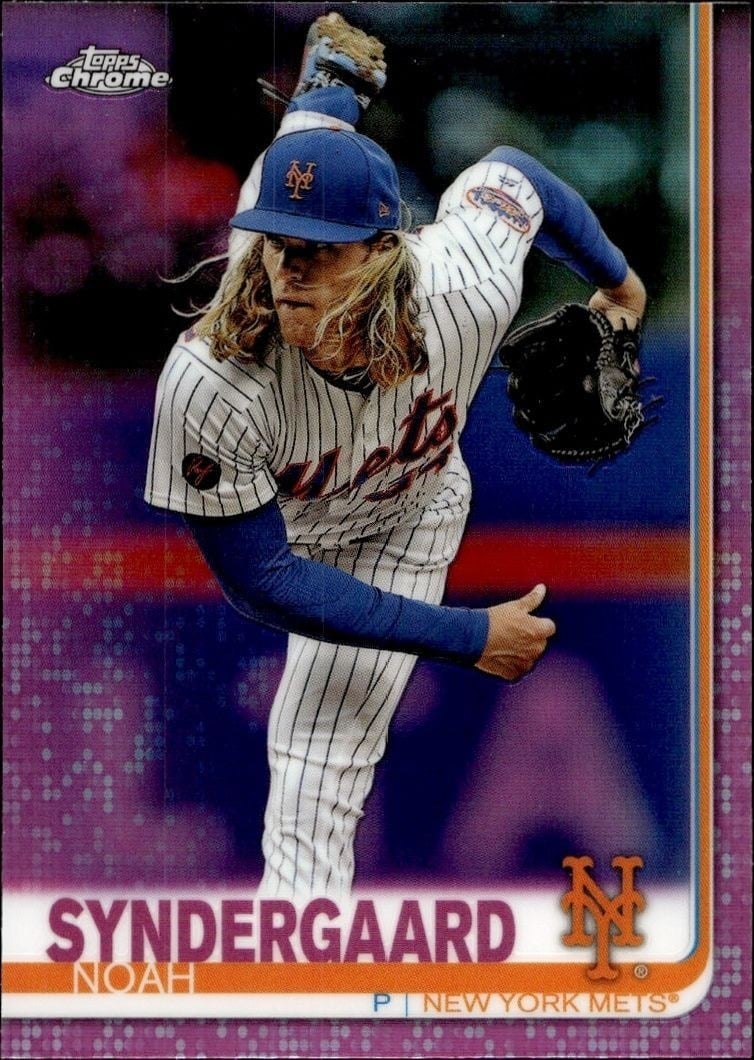 Noah Syndergaard 2019 Topps Chrome #131 Baseball Trading Card - Front 2019 Topps Chrome Noah Syndergaard #131 baseball trading card front
