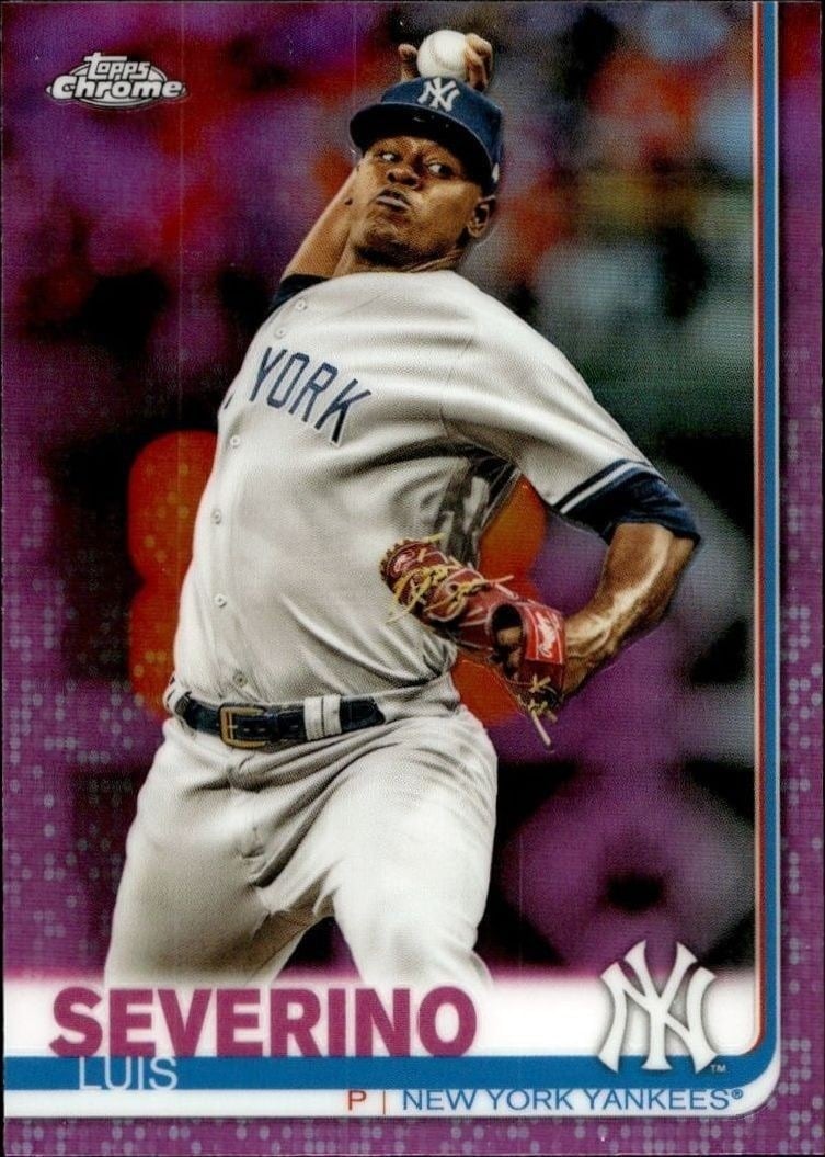 Luis Severino 2019 Topps Chrome #98 Baseball Trading Card - Front 2019 Topps Chrome Luis Severino #98 baseball trading card front