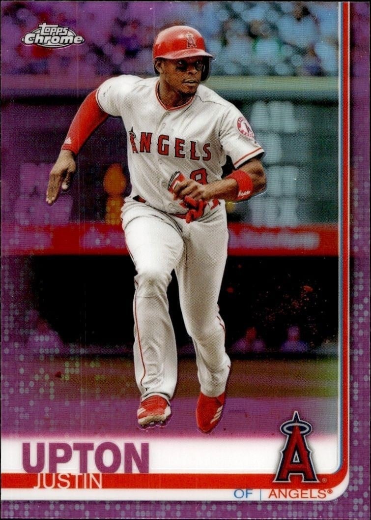 Justin Upton 2019 Topps Chrome #72 Baseball Trading Card - Front 2019 Topps Chrome Justin Upton #72 baseball trading card front