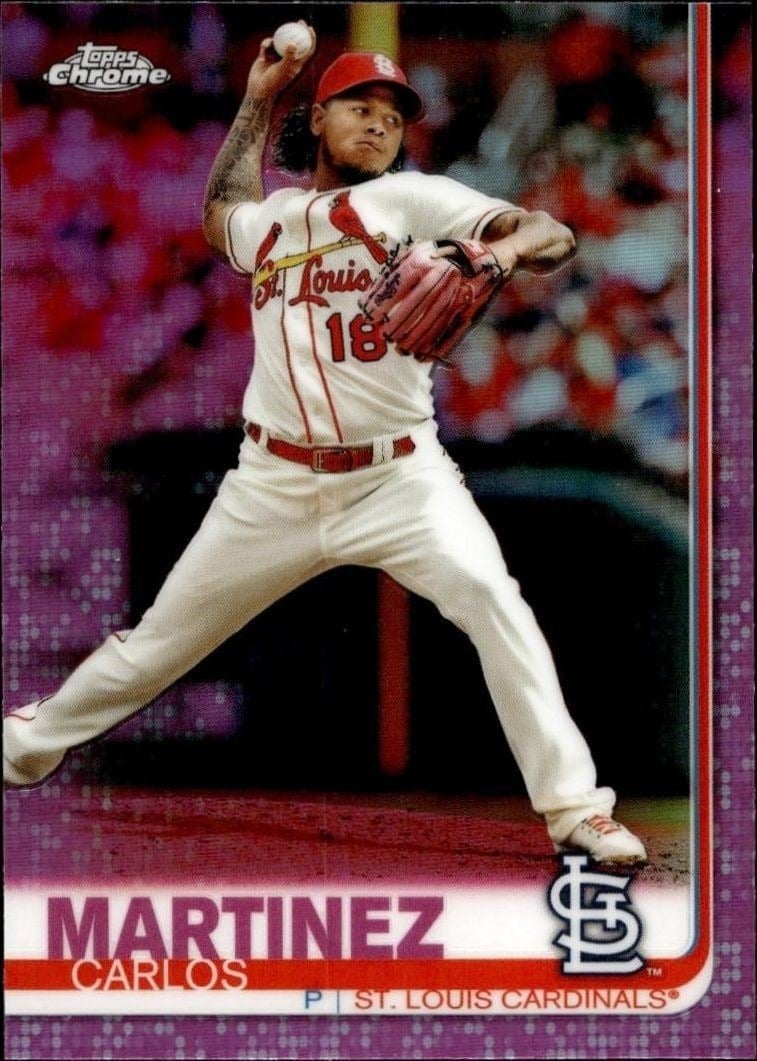 Carlos Martinez 2019 Topps Chrome #149 Baseball Trading Card - Front 2019 Topps Chrome Carlos Martinez #149 baseball trading card front