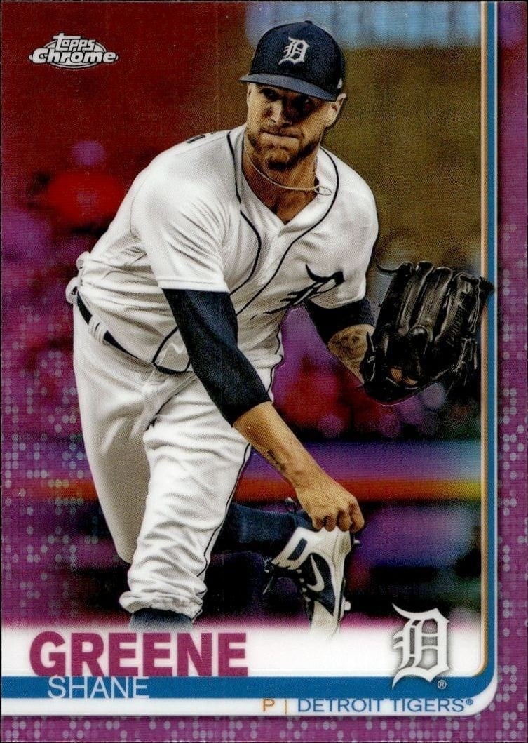 Shane Greene 2019 Topps Chrome #21 Baseball Trading Card - Front 2019 Topps Chrome Shane Greene #21 baseball trading card front