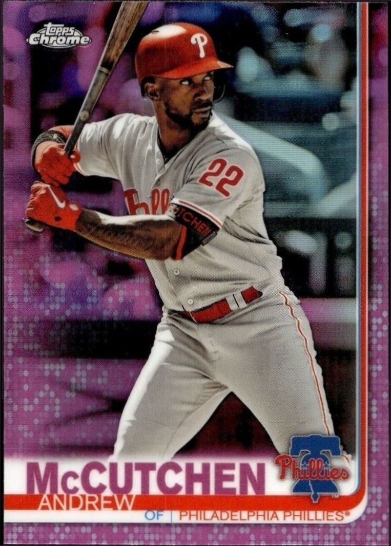 Andrew McCutchen 2019 Topps Chrome #77 Baseball Trading Card - Front 2019 Topps Chrome Andrew McCutchen #77 baseball trading card front