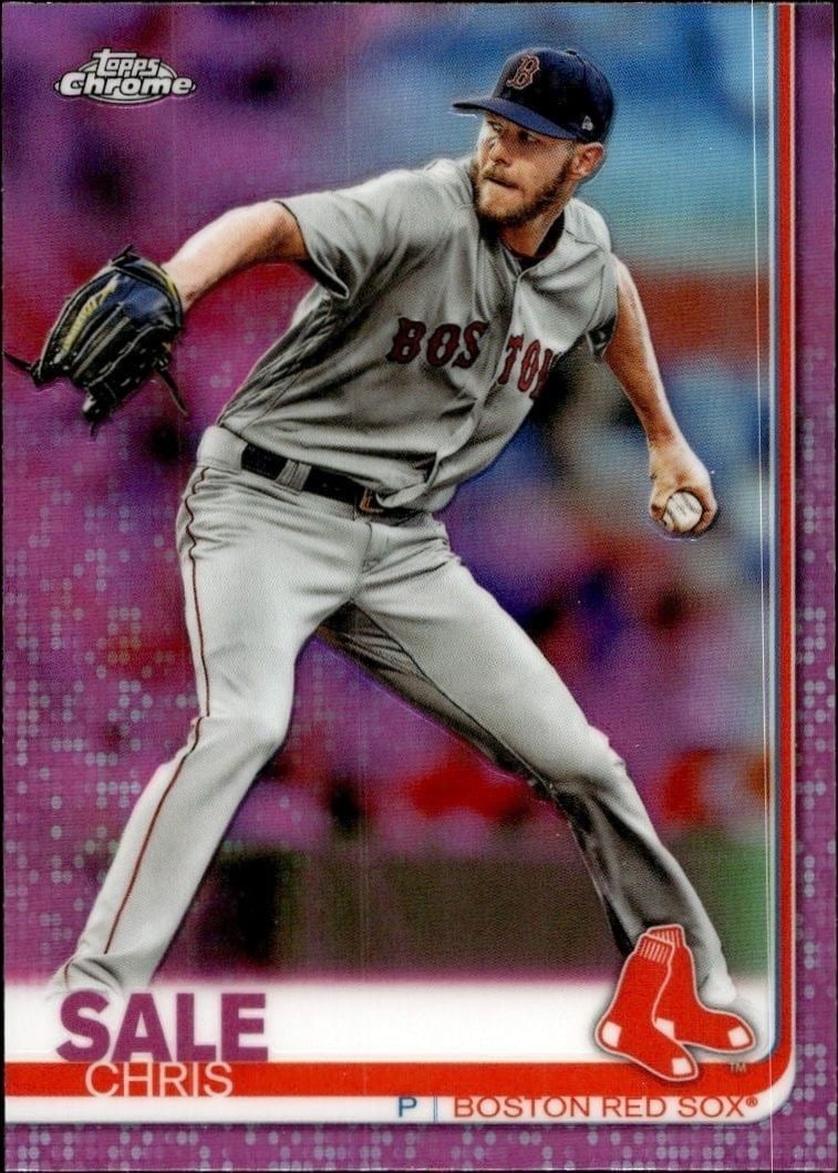 Chris Sale 2019 Topps Chrome #165 Baseball Trading Card - Front 2019 Topps Chrome Chris Sale #165 baseball trading card front