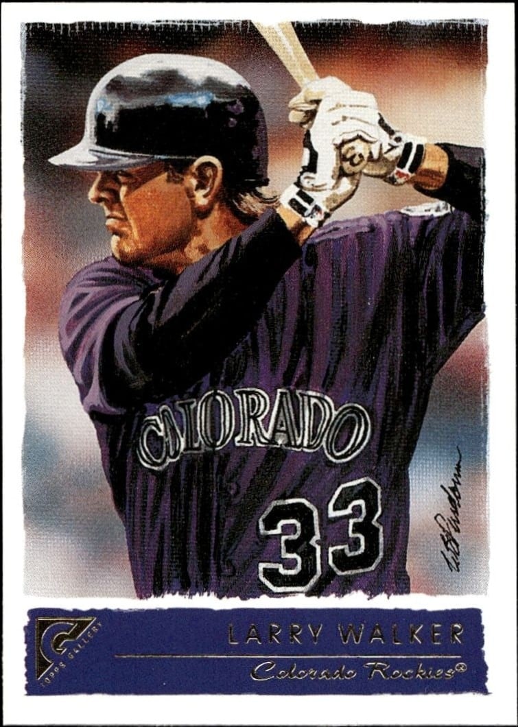 Larry Walker 2001 Topps Gallery #85 Baseball Trading Card - Front 2001 Topps Gallery Larry Walker #85 baseball trading card front