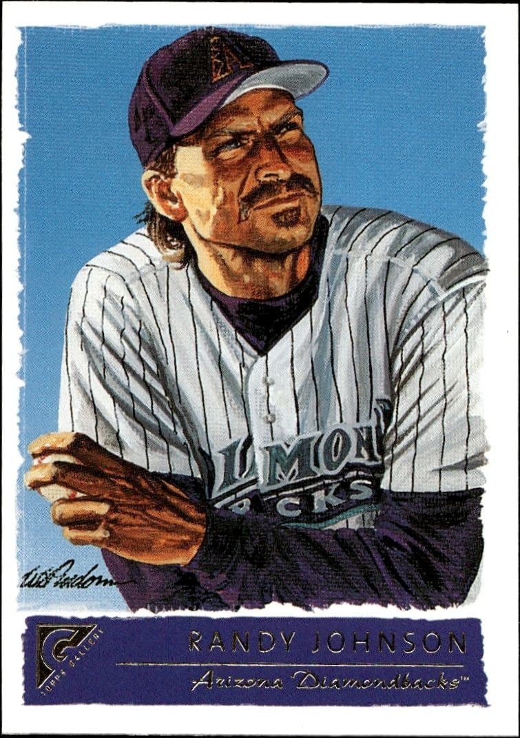 Randy Johnson 2001 Topps Gallery #81 Baseball Trading Card - Front 2001 Topps Gallery Randy Johnson #81 baseball trading card front