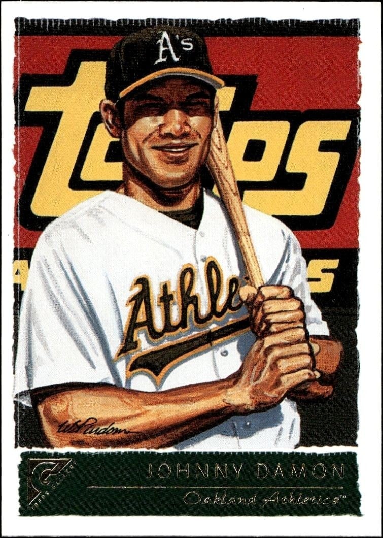 Johnny Damon 2001 Topps Gallery #87 Baseball Trading Card - Front 2001 Topps Gallery Johnny Damon #87 baseball trading card front