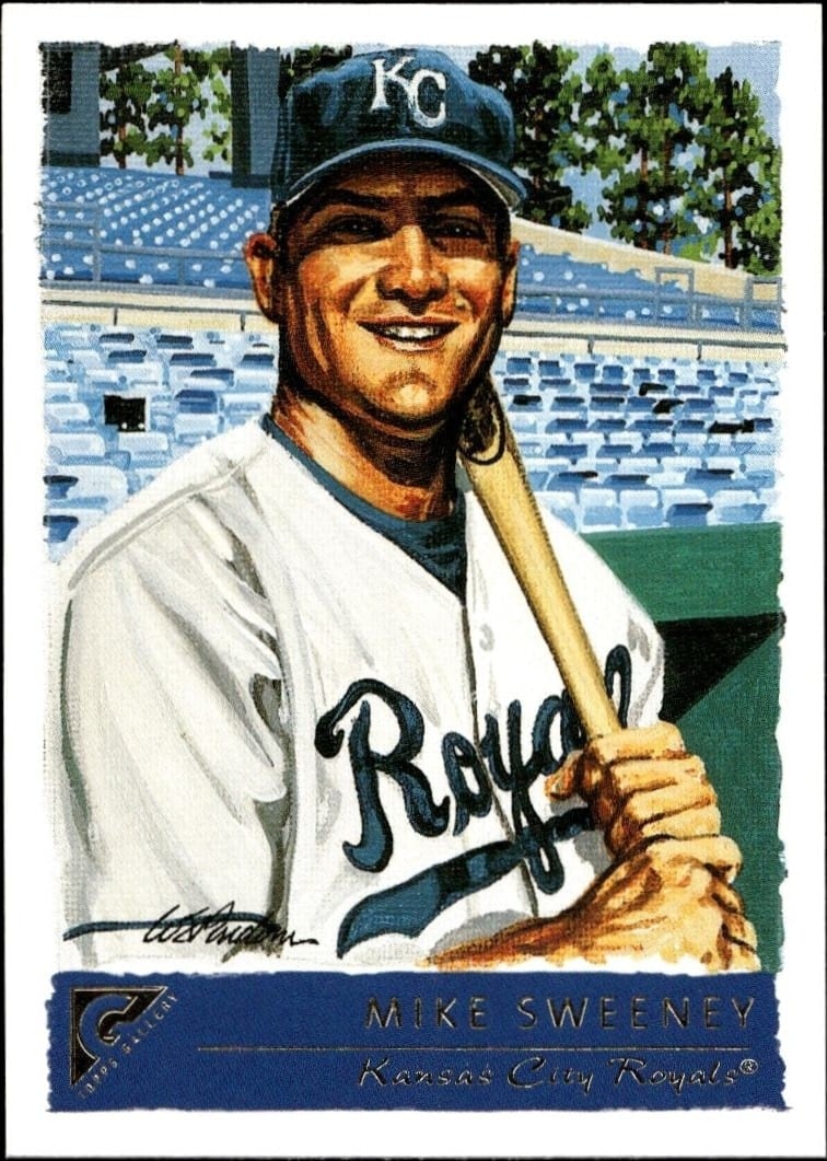 Mike Sweeney 2001 Topps Gallery #8 Baseball Trading Card - Front 2001 Topps Gallery Mike Sweeney #8 baseball trading card front