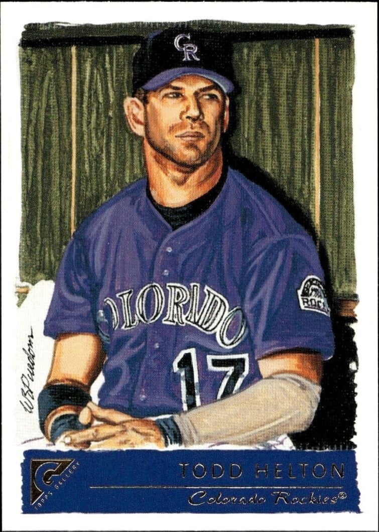 Todd Helton 2001 Topps Gallery #65 Baseball Trading Card - Front 2001 Topps Gallery Todd Helton #65 baseball trading card front