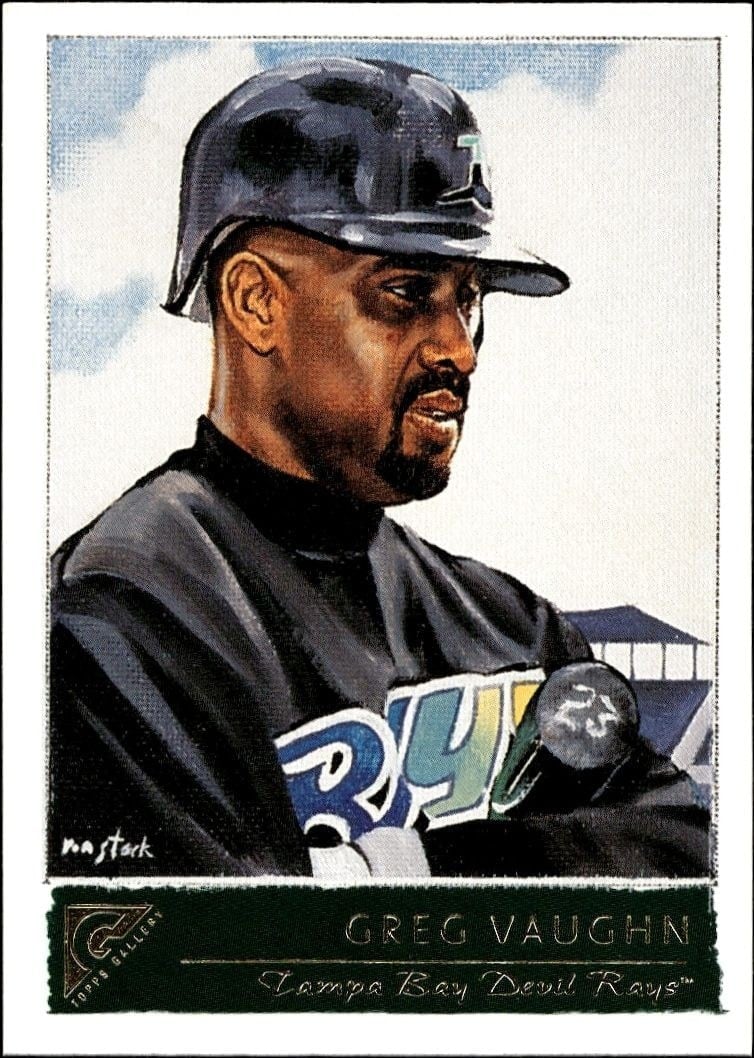 Greg Vaughn 2001 Topps Gallery #59 Baseball Trading Card - Front 2001 Topps Gallery Greg Vaughn #59 baseball trading card front