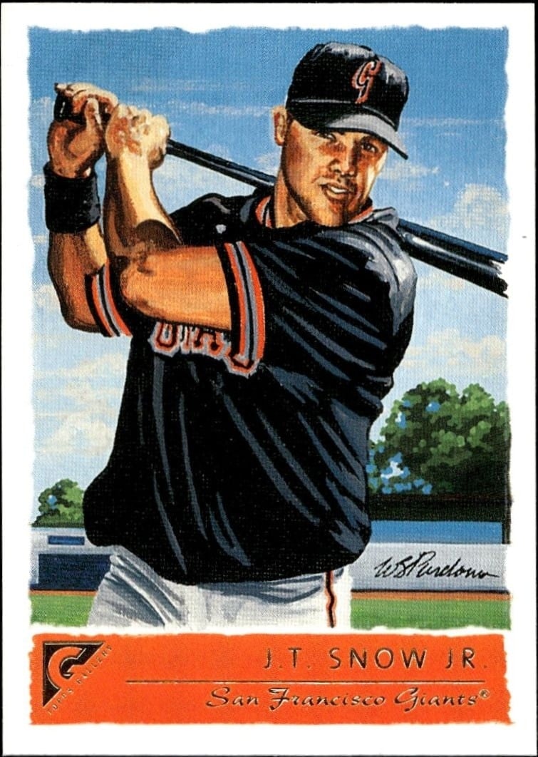 J.T. Snow Jr. 2001 Topps Gallery #38 Baseball Trading Card - Front 2001 Topps Gallery J.T. Snow Jr. #38 baseball trading card front