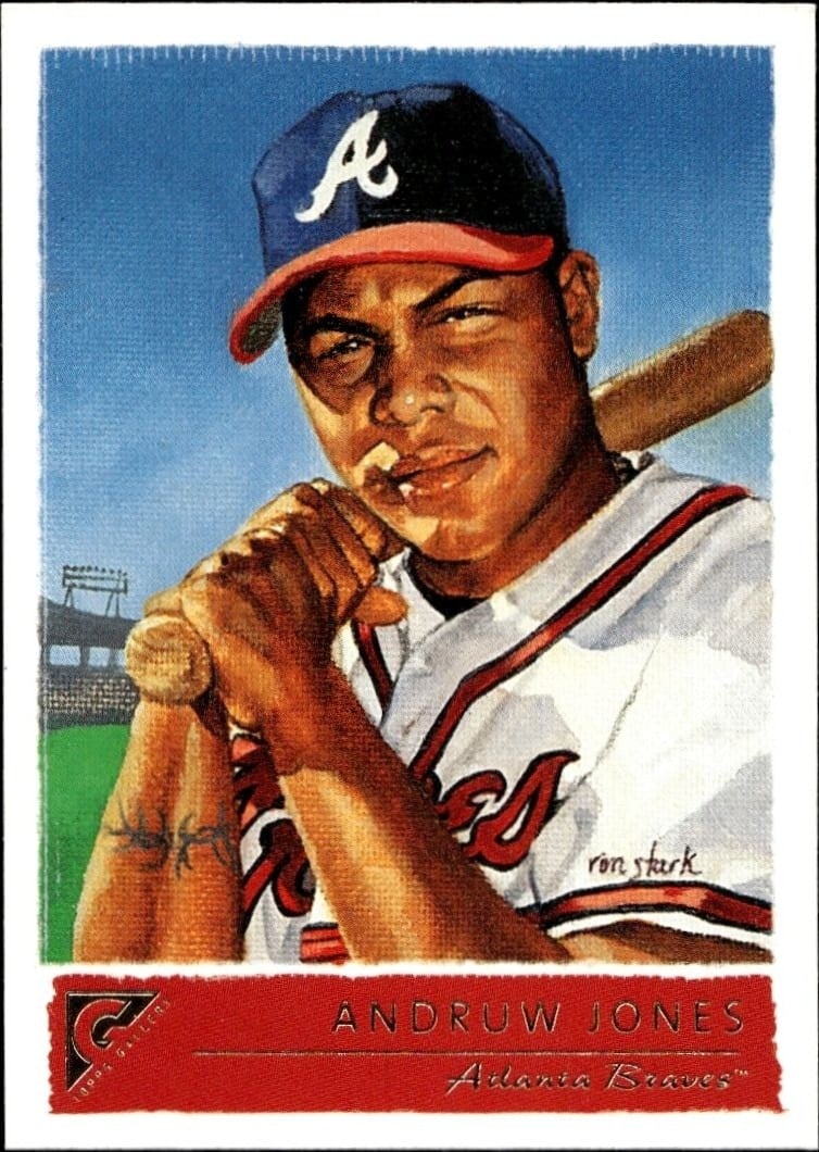 Andruw Jones 2001 Topps Gallery #22 Baseball Trading Card - Front 2001 Topps Gallery Andruw Jones #22 baseball trading card front