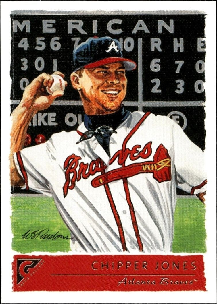 Chipper Jones 2001 Topps Gallery #2 Baseball Trading Card - Front 2001 Topps Gallery Chipper Jones #2 baseball trading card front
