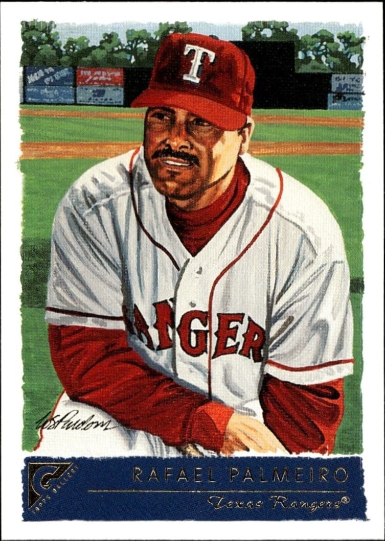Rafael Palmeiro 2001 Topps Gallery #16 Baseball Trading Card - Front 2001 Topps Gallery Rafael Palmeiro #16 baseball trading card front