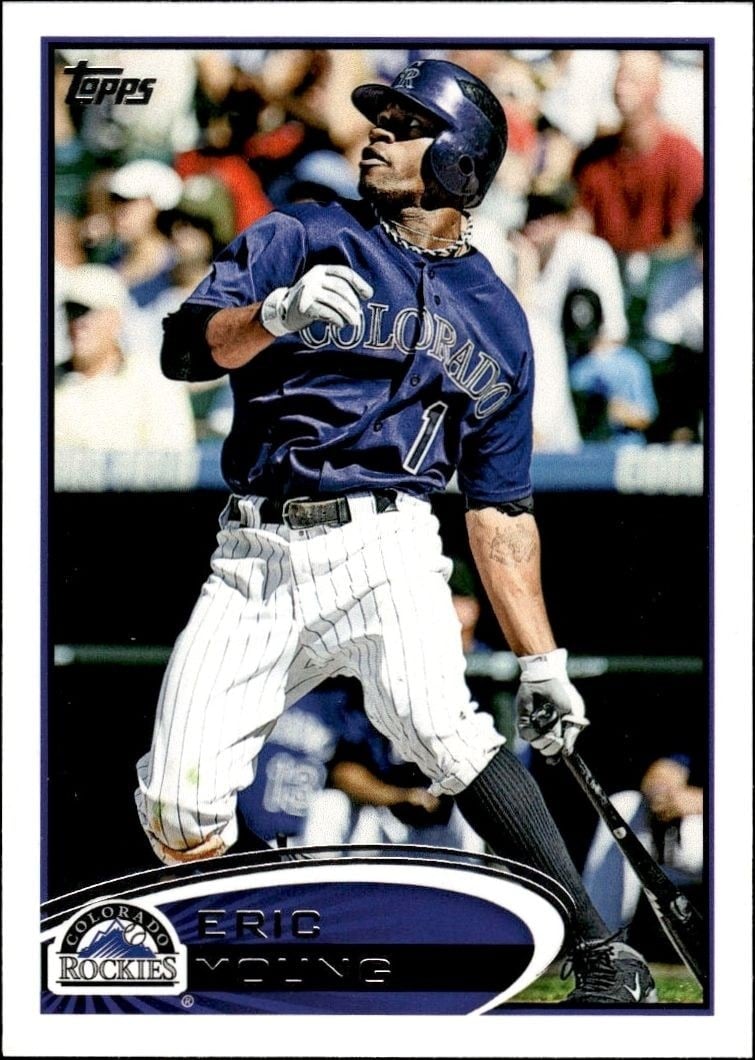 Eric Young 2012 Topps #242 Baseball Trading Card - Front 2012 Topps Eric Young #242 baseball trading card front