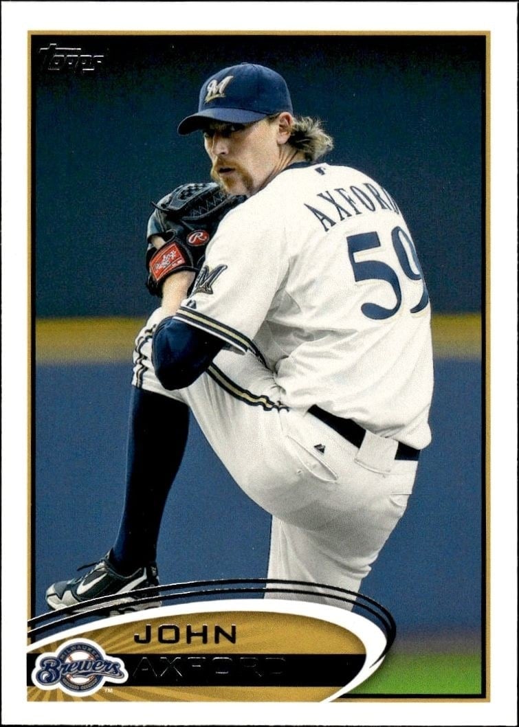 John Axford 2012 Topps #294 Baseball Trading Card - Front 2012 Topps John Axford #294 baseball trading card front