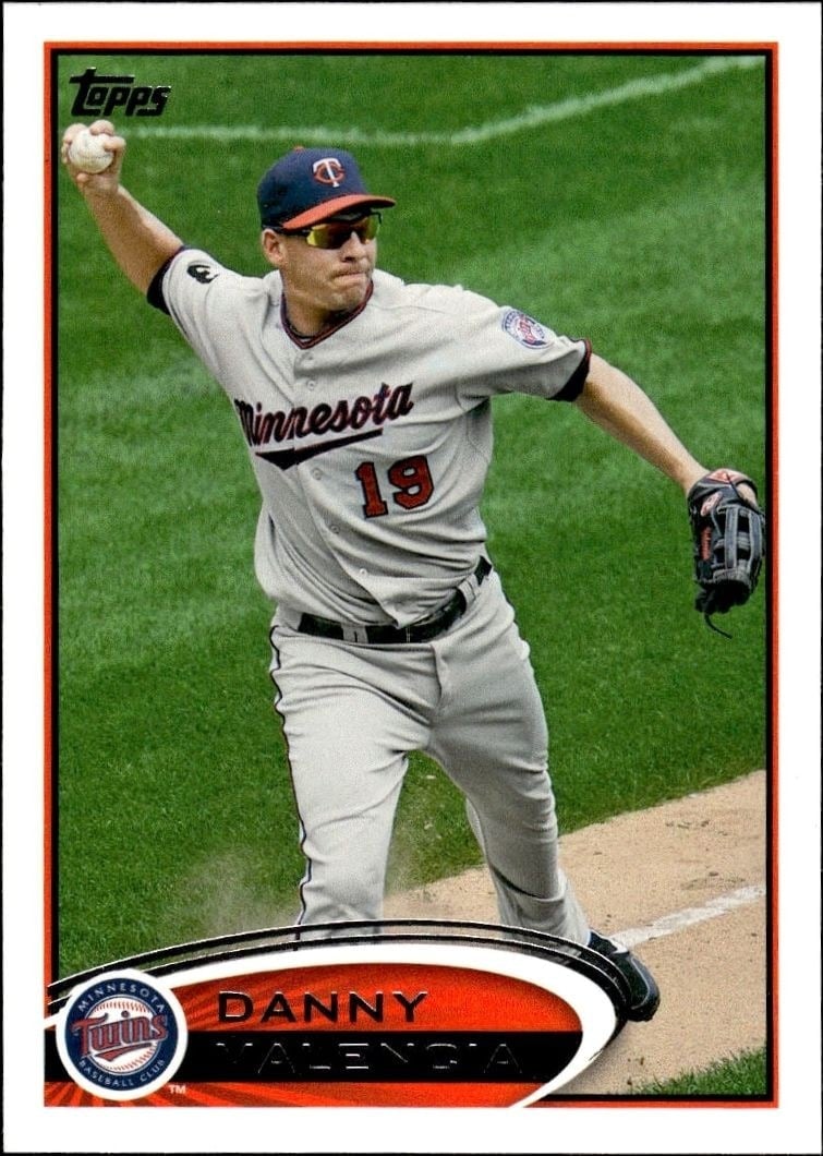 Danny Valencia 2012 Topps #303 Baseball Trading Card - Front 2012 Topps Danny Valencia #303 baseball trading card front