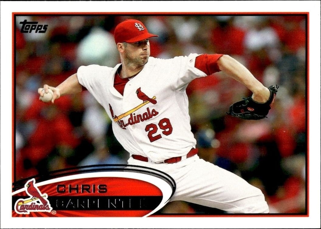 Chris Carpenter 2012 Topps #490 Baseball Trading Card - Front 2012 Topps Chris Carpenter #490 baseball trading card front