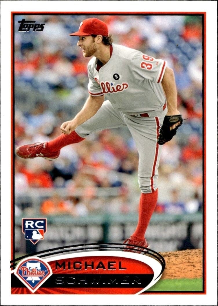 Michael Schwimer 2012 Topps #465 Baseball Trading Card - Front 2012 Topps Michael Schwimer #465 baseball trading card front