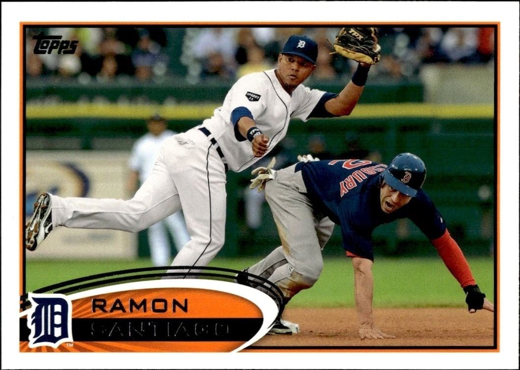 Ramon Santiago 2012 Topps #445 Baseball Trading Card - Front 2012 Topps Ramon Santiago #445 baseball trading card front