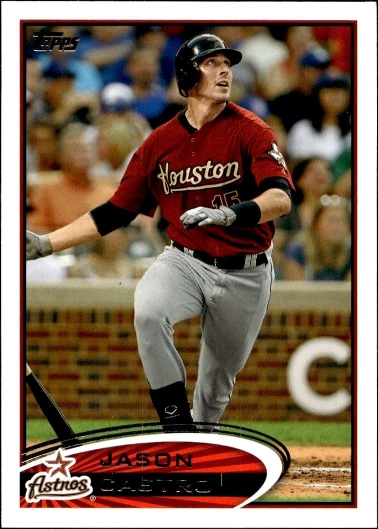 Jason Castro 2012 Topps #568 Baseball Trading Card - Front 2012 Topps Jason Castro #568 baseball trading card front